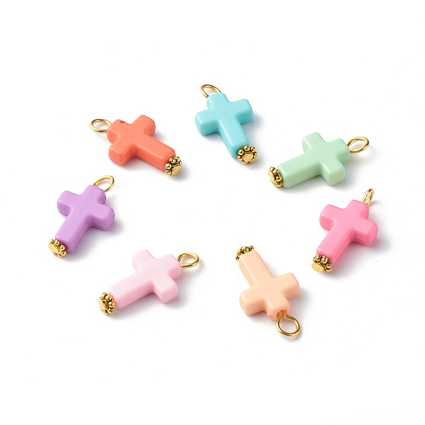 PandaHall Opaque Acrylic Pendants, with Iron Finding, Tibetan Style Alloy Daisy Spacer Beads, Cross, Mixed Color, 22.5x12x4mm, Hole: 3mm..., Multicolor
PandaHall Opaque Acrylic Pendants, with Iron Finding, Tibetan Style Alloy Daisy Spacer Beads, Cross, Mixed Color, 22.5x12x4mm, Hole: 3mm..., Multicolor