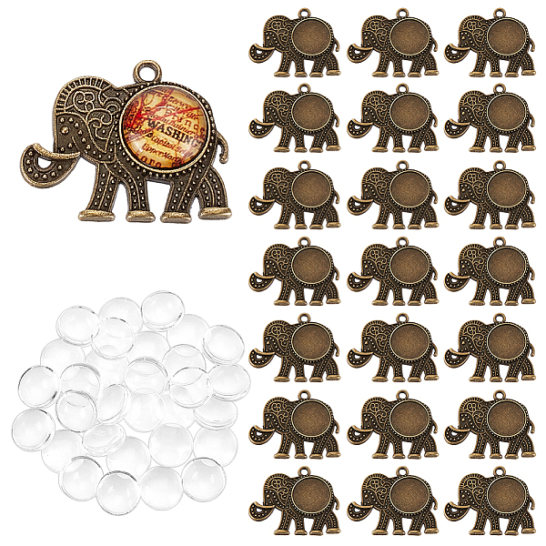PandaHall DIY Blank Elephant Pendant Making Kit, Including Alloy Pendants Cabochons Settings, Glass Cabochons, Antique Silver, 25x30x5mm...
PandaHall DIY Blank Elephant Pendant Making Kit, Including Alloy Pendants Cabochons Settings, Glass Cabochons, Antique Silver, 25x30x5mm...
