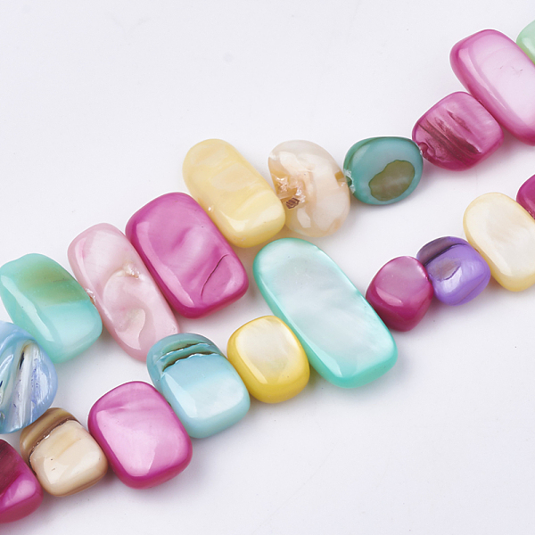 PandaHall Freshwater Shell Beads Strands, Dyed, Nuggets, Mixed Color, 6~25x4~14x3~7mm, Hole: 1mm, about 96~100pcs/strand, 31.4 inch..., Multicolor
PandaHall Freshwater Shell Beads Strands, Dyed, Nuggets, Mixed Color, 6~25x4~14x3~7mm, Hole: 1mm, about 96~100pcs/strand, 31.4 inch..., Multicolor