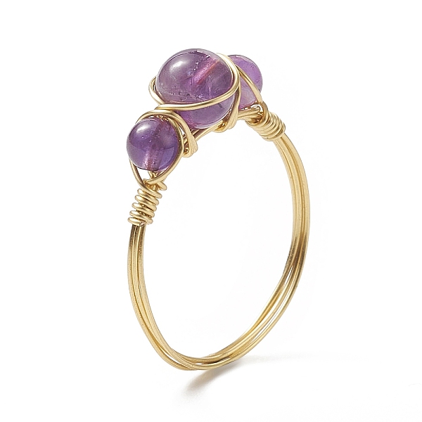 PandaHall Natural Amethyst Round Braided Beaded Finger Ring, Light Gold Copper Wire Wrap Jewelry for Women, Inner Diameter: 18mm Amethyst
PandaHall Natural Amethyst Round Braided Beaded Finger Ring, Light Gold Copper Wire Wrap Jewelry for Women, Inner Diameter: 18mm Amethyst