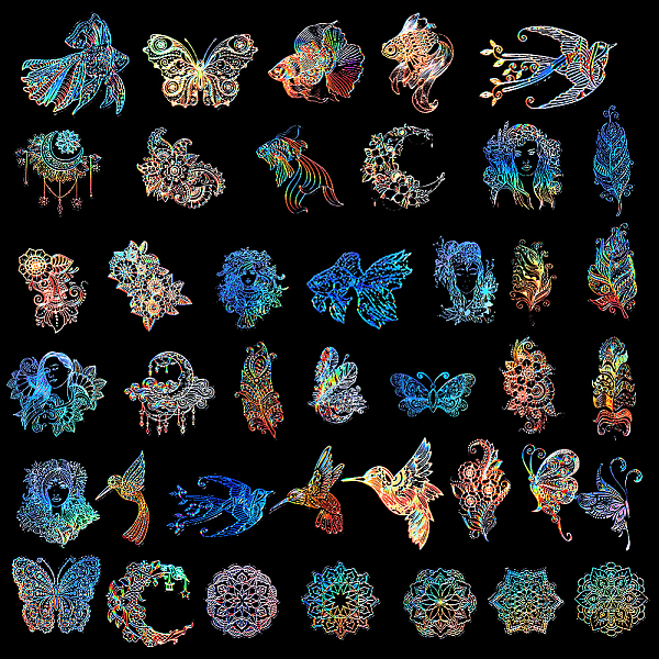 PandaHall CRASPIRE 80Pcs 40 Styles Laser Plastic Self Adhesive Stickers, Rainbow Color Waterproof Decals for DIY Scrapbooking Decoration..., Multicolor
PandaHall CRASPIRE 80Pcs 40 Styles Laser Plastic Self Adhesive Stickers, Rainbow Color Waterproof Decals for DIY Scrapbooking Decoration..., Multicolor