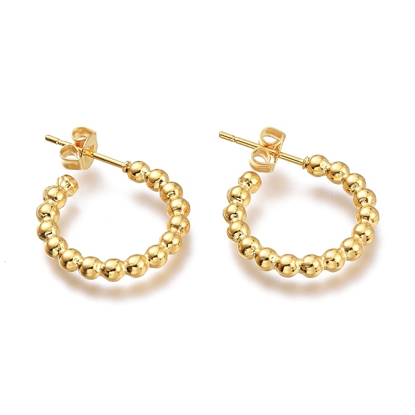 PandaHall Vacuum Plating 304 Stainless Steel Half Hoop Earrings, Stud Earrings, with Ear Nuts, Ring, Golden, 18x18.2x2.5mm, Pin: 0.7mm 304...
PandaHall Vacuum Plating 304 Stainless Steel Half Hoop Earrings, Stud Earrings, with Ear Nuts, Ring, Golden, 18x18.2x2.5mm, Pin: 0.7mm 304...