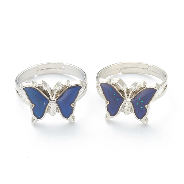 PandaHall Adjustable Iron Finger Rings, with Epoxy, Changing Color Mood Rings, Butterfly, Platinum, Colorful, US Size 6, Inner Diameter...
PandaHall Adjustable Iron Finger Rings, with Epoxy, Changing Color Mood Rings, Butterfly, Platinum, Colorful, US Size 6, Inner Diameter...