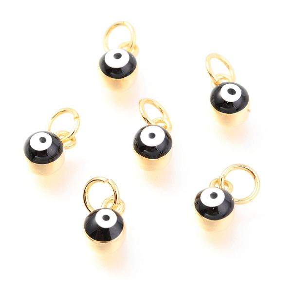 PandaHall Brass Enamel Pendants, Long-Lasting Plated, Real 18K Gold Plated, with Jump Rings, Column with Evil Eye, Black, 7x3.5x4.5mm,Jump...
PandaHall Brass Enamel Pendants, Long-Lasting Plated, Real 18K Gold Plated, with Jump Rings, Column with Evil Eye, Black, 7x3.5x4.5mm,Jump...