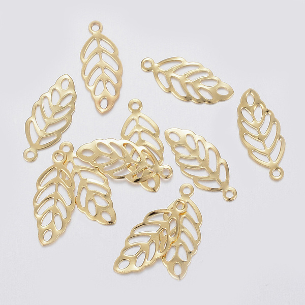 PandaHall 304 Stainless Steel Charms, Leaf, Real 18K Gold Plated, 13x5.5x0.3mm, Hole: 1mm 304 Stainless Steel Leaf
PandaHall 304 Stainless Steel Charms, Leaf, Real 18K Gold Plated, 13x5.5x0.3mm, Hole: 1mm 304 Stainless Steel Leaf