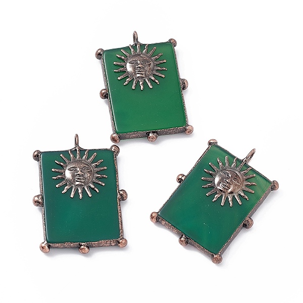 PandaHall Natural Agate Dyed Big Pendants, Rectangle Charms, with Red Copper Plated Tin Sun Findings, Cadmium Free & Lead Free...
PandaHall Natural Agate Dyed Big Pendants, Rectangle Charms, with Red Copper Plated Tin Sun Findings, Cadmium Free & Lead Free...