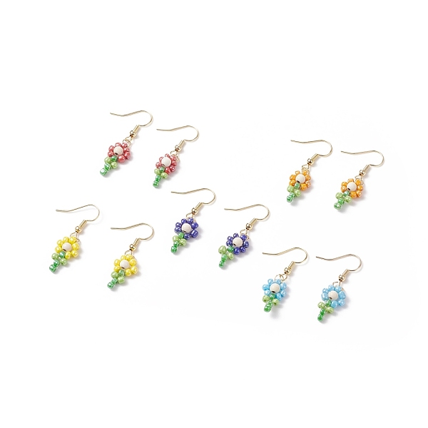 PandaHall Glass Seed & Synthetic Turquoise Braided Flower of Life Dangle Earrings, Golden Brass Jewelry for Women, Mixed Color, 36mm, Pin..., Multicolor
PandaHall Glass Seed & Synthetic Turquoise Braided Flower of Life Dangle Earrings, Golden Brass Jewelry for Women, Mixed Color, 36mm, Pin..., Multicolor
