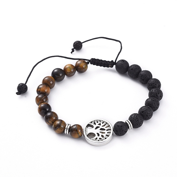 PandaHall Natural Lava Rock & Tiger Eye Beads Adjustable Braided Bracelets, with Tibetan Style Alloy Beads, Flat Round with Tree, Antique...
PandaHall Natural Lava Rock & Tiger Eye Beads Adjustable Braided Bracelets, with Tibetan Style Alloy Beads, Flat Round with Tree, Antique...