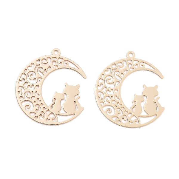PandaHall Long-Lasting Plated Brass Pendants, Cat with Moon, Light Gold, 21x19x0.3mm, Hole: 1mm Brass Moon
PandaHall Long-Lasting Plated Brass Pendants, Cat with Moon, Light Gold, 21x19x0.3mm, Hole: 1mm Brass Moon