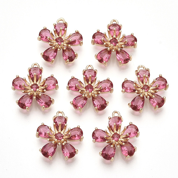 PandaHall Transparent Glass Pendants, with Golden Tone Brass Findings, Faceted, Flower, Pearl Pink, 16x14.5x6mm, Hole: 1mm Brass+Glass...
PandaHall Transparent Glass Pendants, with Golden Tone Brass Findings, Faceted, Flower, Pearl Pink, 16x14.5x6mm, Hole: 1mm Brass+Glass...