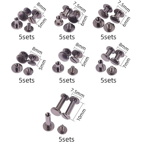 PandaHall 35 Sets 7 Styles Brass Flat Studs Rivets Gunmetal Screw Back Spike Metal Leathercraft Studs Rivet for Purse Handbag Shoes Punk...
PandaHall 35 Sets 7 Styles Brass Flat Studs Rivets Gunmetal Screw Back Spike Metal Leathercraft Studs Rivet for Purse Handbag Shoes Punk...