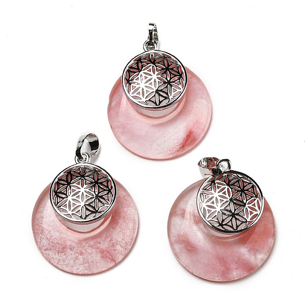 PandaHall Cherry Quartz Glass Pendants, Spiritual Charms, with Platinum Tone Brass Findings, Flat Round with Flower of Life/Sacred Geometry...
PandaHall Cherry Quartz Glass Pendants, Spiritual Charms, with Platinum Tone Brass Findings, Flat Round with Flower of Life/Sacred Geometry...