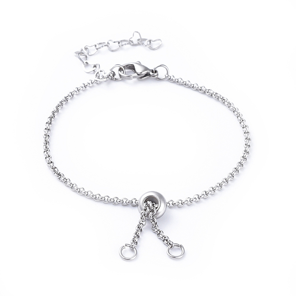 PandaHall 304 Stainless Steel Rolo Chain Slider Bracelet/Bolo Bracelets Making, Stainless Steel Color, Single Chain: 4-1/8 inch(10.5cm)...
PandaHall 304 Stainless Steel Rolo Chain Slider Bracelet/Bolo Bracelets Making, Stainless Steel Color, Single Chain: 4-1/8 inch(10.5cm)...
