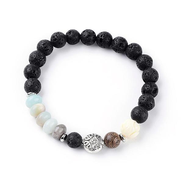 PandaHall Natural Lava Rock Beads Stretch Bracelets, with Tibetan Style Alloy Beads, Wood Beads, Synthetic Coral Beads and Brass Findings...
PandaHall Natural Lava Rock Beads Stretch Bracelets, with Tibetan Style Alloy Beads, Wood Beads, Synthetic Coral Beads and Brass Findings...