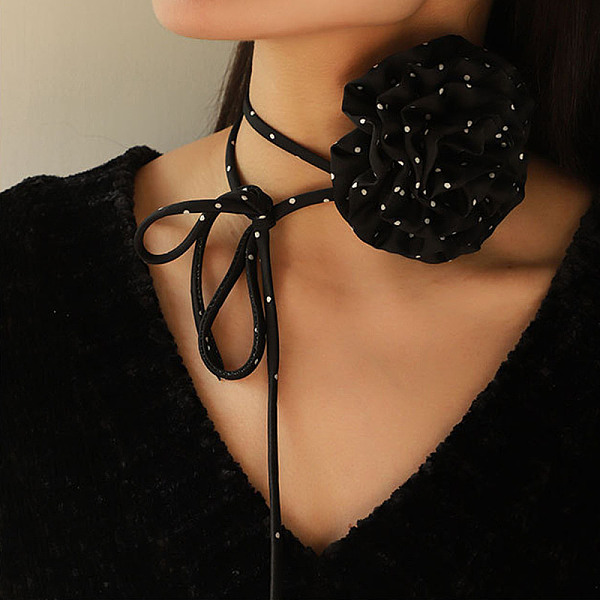 PandaHall Polka Dot Pattern Fabric Rose Tie Choker Necklaces for Women, Adjustable Jewelry for Birthday Wedding Party, Black...
PandaHall Polka Dot Pattern Fabric Rose Tie Choker Necklaces for Women, Adjustable Jewelry for Birthday Wedding Party, Black...
