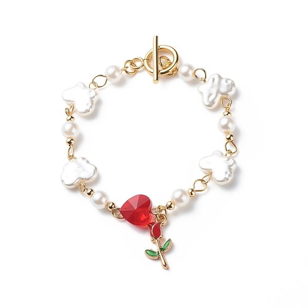 PandaHall Alloy Enamel Rose of Life Charm Bracelet, Butterfly & Heart Plastic & Glass Pearl Beaded Bracelet for Valentine's Day, Red, 7-1/2...
PandaHall Alloy Enamel Rose of Life Charm Bracelet, Butterfly & Heart Plastic & Glass Pearl Beaded Bracelet for Valentine's Day, Red, 7-1/2...