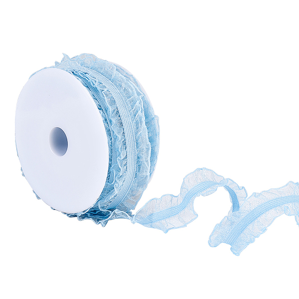 PandaHall Chinlon Elastic Pleated Lace Trim, for Sewing, Gift Package Wrapping, Floral Designing, Light Sky Blue, 3/4 inch(20mm), 10...
PandaHall Chinlon Elastic Pleated Lace Trim, for Sewing, Gift Package Wrapping, Floral Designing, Light Sky Blue, 3/4 inch(20mm), 10...