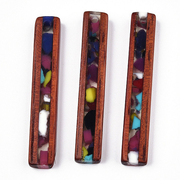 PandaHall Transparent Resin & Wood Pendants, Rectangle Charm, Colorful, 45~47x7~9x4.5mm, Hole: 2mm Resin+Wood Rectangle
PandaHall Transparent Resin & Wood Pendants, Rectangle Charm, Colorful, 45~47x7~9x4.5mm, Hole: 2mm Resin+Wood Rectangle