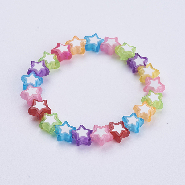 PandaHall Kids Bracelets, Acrylic Beaded Stretch Bracelets, Star, Colorful, 1-3/4 inch(45mm) Acrylic
PandaHall Kids Bracelets, Acrylic Beaded Stretch Bracelets, Star, Colorful, 1-3/4 inch(45mm) Acrylic
