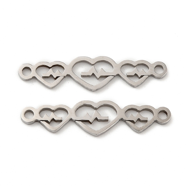 PandaHall 201 Stainless Steel Connector Charms, Triple Heart Links, Stainless Steel Color, 5x22x0.7mm, Hole: 1.2mm 201 Stainless Steel Heart
PandaHall 201 Stainless Steel Connector Charms, Triple Heart Links, Stainless Steel Color, 5x22x0.7mm, Hole: 1.2mm 201 Stainless Steel Heart