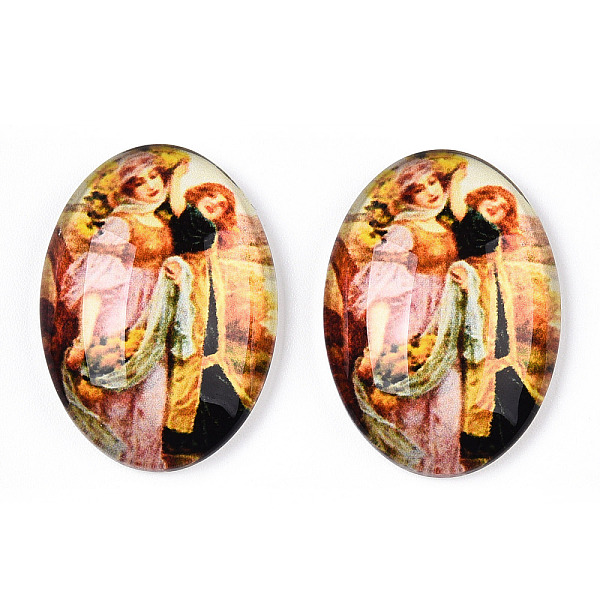 PandaHall Glass Cabochons, with European Style Pattern, Oval, Pearl Pink, 25x18x6mm Glass Oval
PandaHall Glass Cabochons, with European Style Pattern, Oval, Pearl Pink, 25x18x6mm Glass Oval