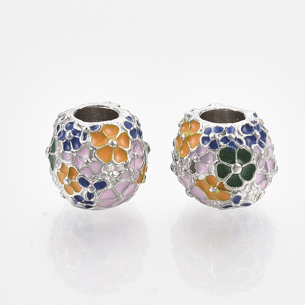 PandaHall Platinum Plated Alloy European Beads, with Enamel, Large Hole Beads, Rondelle with Flower, Colorful, 11x10mm, Hole: 4.5mm...
PandaHall Platinum Plated Alloy European Beads, with Enamel, Large Hole Beads, Rondelle with Flower, Colorful, 11x10mm, Hole: 4.5mm...