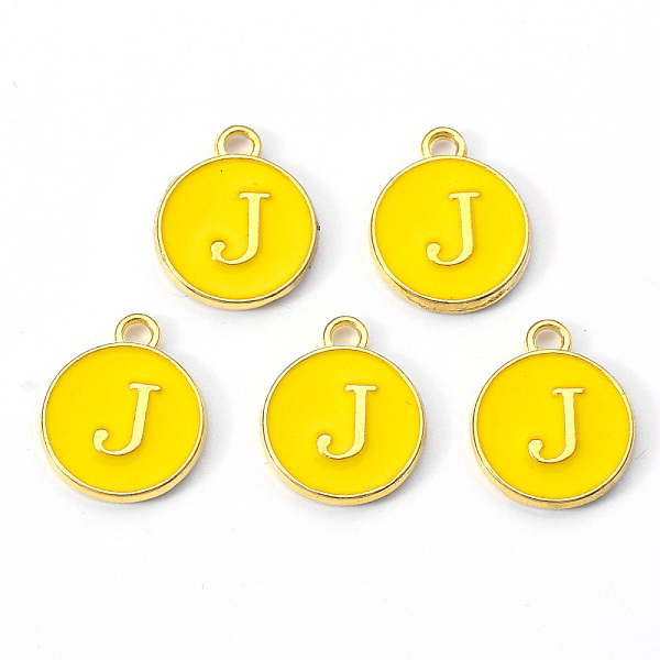PandaHall Golden Plated Alloy Enamel Charms, Enamelled Sequins, Flat Round with Letter, Gold, Letter.J, 14x12x2mm, Hole: 1.5mm Alloy+Enamel...
PandaHall Golden Plated Alloy Enamel Charms, Enamelled Sequins, Flat Round with Letter, Gold, Letter.J, 14x12x2mm, Hole: 1.5mm Alloy+Enamel...