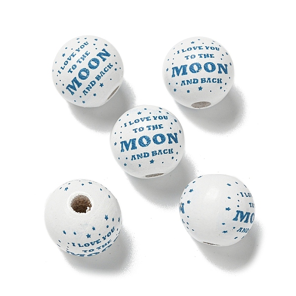 PandaHall Printed Wood European Beads, Round with Word Pattern, Steel Blue, 15.5~16mm, Hole: 4~4.5mm Wood Round
PandaHall Printed Wood European Beads, Round with Word Pattern, Steel Blue, 15.5~16mm, Hole: 4~4.5mm Wood Round