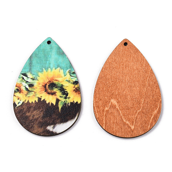 PandaHall Single Face Sunflower Printed Wood Big Pendants, Teardrop Charm, Turquoise, Sunflower Pattern, 60x40x3mm, Hole: 2mm Wood Flower..., Green
PandaHall Single Face Sunflower Printed Wood Big Pendants, Teardrop Charm, Turquoise, Sunflower Pattern, 60x40x3mm, Hole: 2mm Wood Flower..., Green