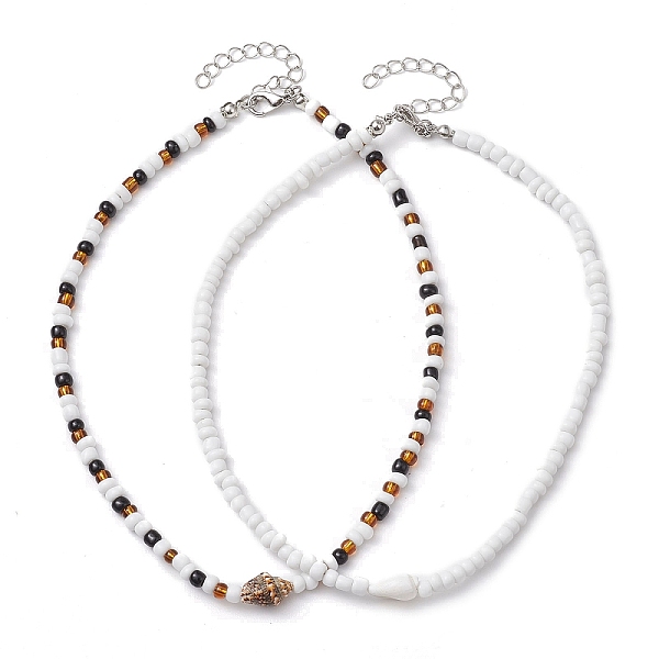 PandaHall Natural Shell Necklaces for Women, with Glass Seed Bead, Mixed Color, 13.70~13.78 inch(34.8~35cm), 2pcs/set Shell Shell Shape..., Multicolor
PandaHall Natural Shell Necklaces for Women, with Glass Seed Bead, Mixed Color, 13.70~13.78 inch(34.8~35cm), 2pcs/set Shell Shell Shape..., Multicolor