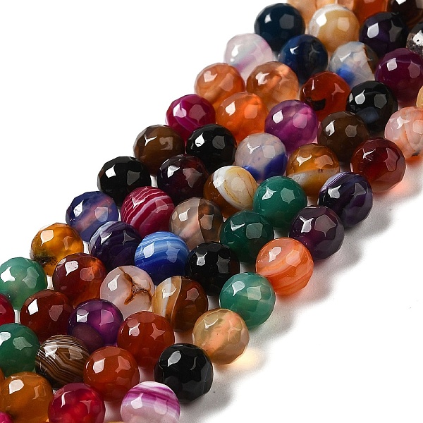 PandaHall Natural Striped Agate/Banded Agate Beads Strands, Dyed & Heated, Faceted Round, Colorful, 8mm, Hole: 1mm, about 46pcs/strand...
PandaHall Natural Striped Agate/Banded Agate Beads Strands, Dyed & Heated, Faceted Round, Colorful, 8mm, Hole: 1mm, about 46pcs/strand...