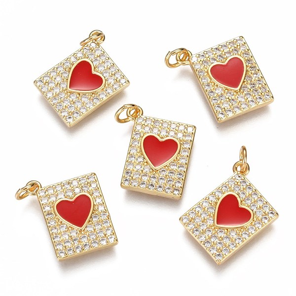 PandaHall Brass Micro Pave Clear Cubic Zirconia Pendants, Long-Lasting Plated, with Jump Rings & Enamel, Rectangle with Heart, Real 18K Gold..., Red
PandaHall Brass Micro Pave Clear Cubic Zirconia Pendants, Long-Lasting Plated, with Jump Rings & Enamel, Rectangle with Heart, Real 18K Gold..., Red