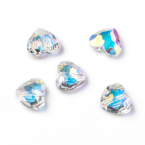 PandaHall Electroplate Glass Beads, Faceted, Heart, Crystal AB, 10.3x12x5.3mm, Hole: 1.2mm Glass Heart Clear
PandaHall Electroplate Glass Beads, Faceted, Heart, Crystal AB, 10.3x12x5.3mm, Hole: 1.2mm Glass Heart Clear