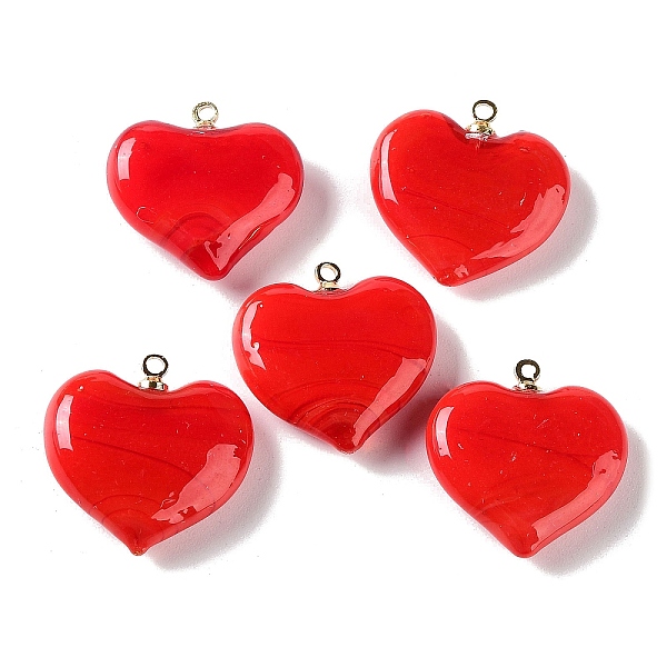 PandaHall Handmade Lampwork Pendants, with Rack Plating Golden Tone Brass Findings, Long-Lasting Plated, Heart Charm, Red, 18.5x17x6.5mm...
PandaHall Handmade Lampwork Pendants, with Rack Plating Golden Tone Brass Findings, Long-Lasting Plated, Heart Charm, Red, 18.5x17x6.5mm...