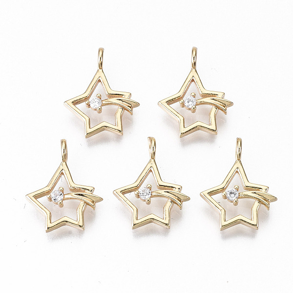 PandaHall Brass Micro Pave Cubic Zirconia Pendants, Light Gold, Long-Lasting Plated, Cadmium Free & Lead Free, Star & Meteor, Clear...
PandaHall Brass Micro Pave Cubic Zirconia Pendants, Light Gold, Long-Lasting Plated, Cadmium Free & Lead Free, Star & Meteor, Clear...
