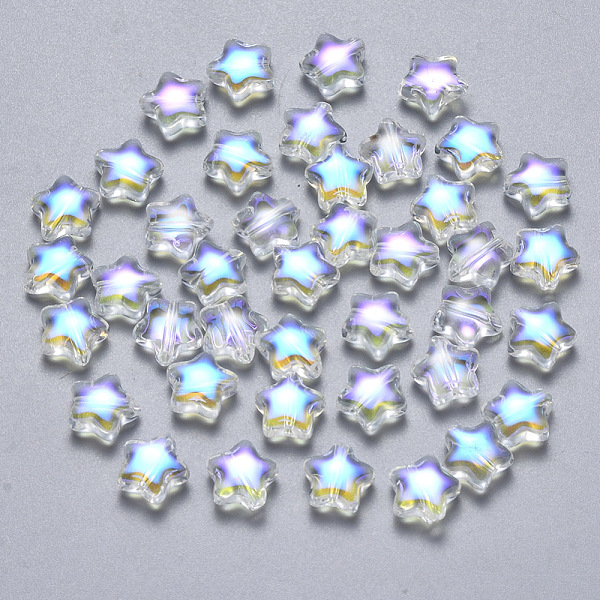 PandaHall Transparent Spray Painted Glass Beads, AB Color Plated, Star, Clear AB, 8x8.5x4mm, Hole: 1mm Glass Star White
PandaHall Transparent Spray Painted Glass Beads, AB Color Plated, Star, Clear AB, 8x8.5x4mm, Hole: 1mm Glass Star White