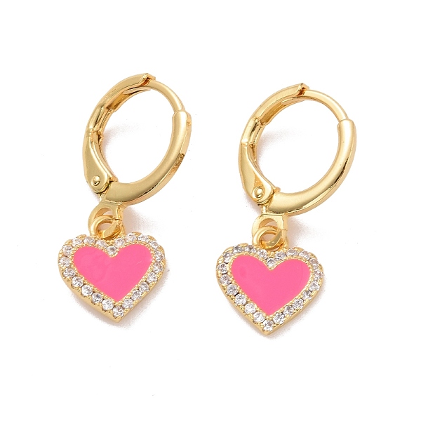 PandaHall Clear Cubic Zirconia Heart Dangle Leverback Earrings with Pink Enamel, Rack Plating Brass Jewelry for Women, Cadmium Free & Lead...
PandaHall Clear Cubic Zirconia Heart Dangle Leverback Earrings with Pink Enamel, Rack Plating Brass Jewelry for Women, Cadmium Free & Lead...