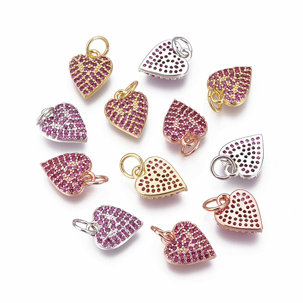 PandaHall Brass Micro Pave Cubic Zirconia Charms, Heart, Magenta, Mixed Color, 11.5x9x2mm, Hole: 3~3.5mm Brass+Cubic Zirconia Heart Pink
PandaHall Brass Micro Pave Cubic Zirconia Charms, Heart, Magenta, Mixed Color, 11.5x9x2mm, Hole: 3~3.5mm Brass+Cubic Zirconia Heart Pink
