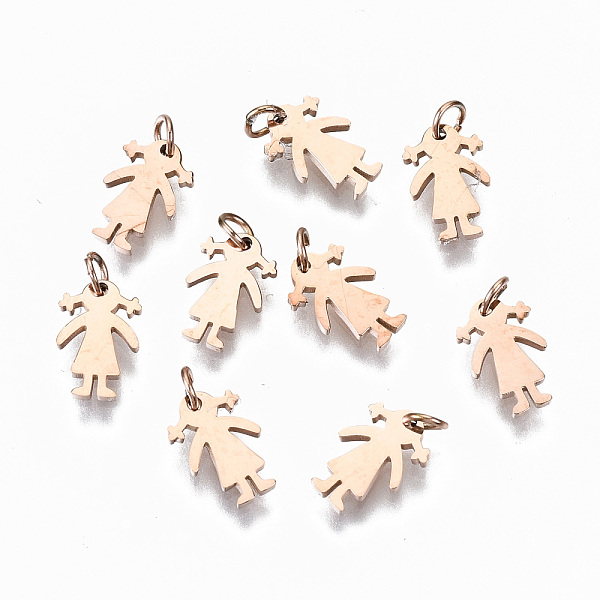 PandaHall 304 Stainless Steel Charms, with Jump Rings, Laser Cut, Girl, Rose Gold, 8x5.5x1mm, Jump Ring: 3x0.4mm, 2.2mm inner diameter 304...
PandaHall 304 Stainless Steel Charms, with Jump Rings, Laser Cut, Girl, Rose Gold, 8x5.5x1mm, Jump Ring: 3x0.4mm, 2.2mm inner diameter 304...