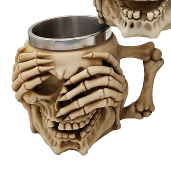 PandaHall Halloween 304 Stainless Steel Skull Mug, Resin Skeleton Beer Cup, for Home Decorations Birthday Gift, Beige, 115x150x105mm, Inner..., Yellow
PandaHall Halloween 304 Stainless Steel Skull Mug, Resin Skeleton Beer Cup, for Home Decorations Birthday Gift, Beige, 115x150x105mm, Inner..., Yellow
