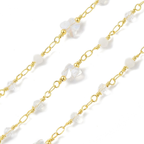 PandaHall Butterfly & Round Glass Beaded Chains, Faceted, Unwelded, with Brass Chains, Golden, Clear, 13~19x4~8x4~5mm Brass Clear
PandaHall Butterfly & Round Glass Beaded Chains, Faceted, Unwelded, with Brass Chains, Golden, Clear, 13~19x4~8x4~5mm Brass Clear
