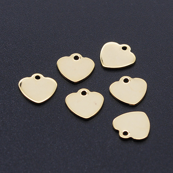 PandaHall 201 Stainless Steel Laser Cut Charms, Blank Stamping Tag, Heart, Golden, 9.5x9.5x1mm, Hole: 1.2mm 201 Stainless Steel Heart
PandaHall 201 Stainless Steel Laser Cut Charms, Blank Stamping Tag, Heart, Golden, 9.5x9.5x1mm, Hole: 1.2mm 201 Stainless Steel Heart