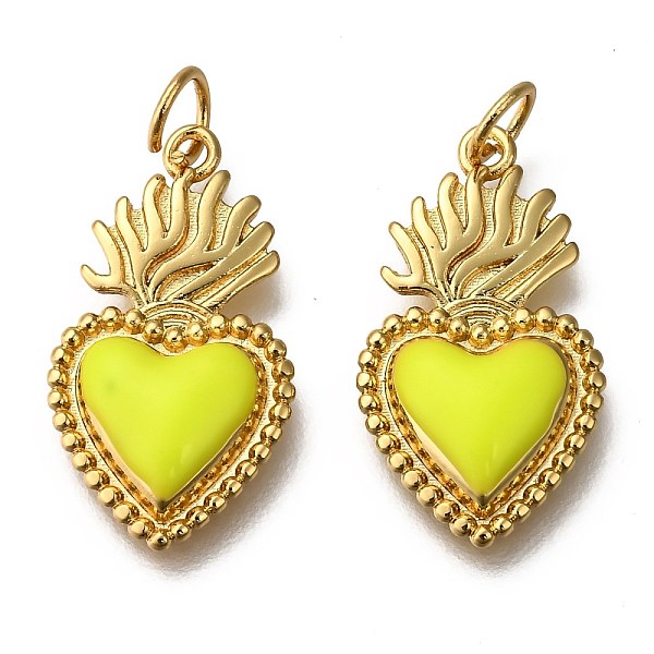 PandaHall Golden Tone Brass Enamel Pendants, with Jump Rings, Long-Lasting Plated, Heart, Yellow, 22x12x3mm, Hole: 3.5mm Brass+Enamel Heart...
PandaHall Golden Tone Brass Enamel Pendants, with Jump Rings, Long-Lasting Plated, Heart, Yellow, 22x12x3mm, Hole: 3.5mm Brass+Enamel Heart...