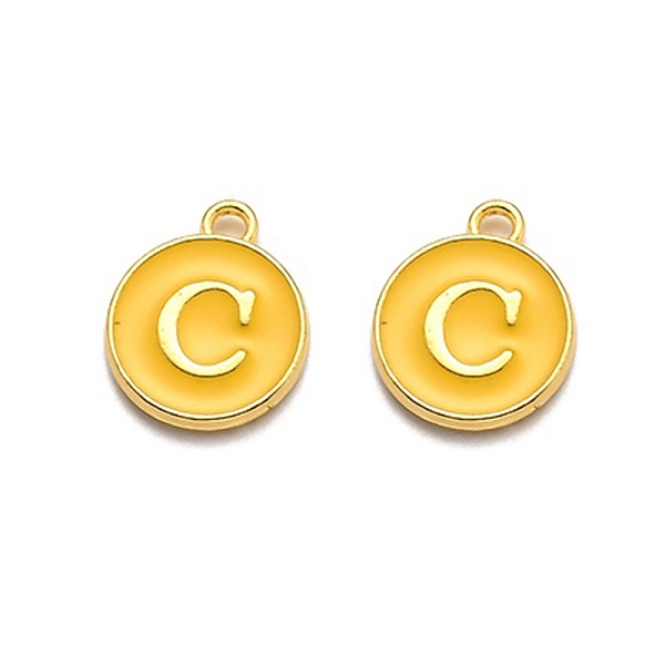 PandaHall Golden Plated Alloy Enamel Charms, Enamelled Sequins, Flat Round with Alphabet, Letter.C, Yellow, 14x12x2mm, Hole: 1.5mm...
PandaHall Golden Plated Alloy Enamel Charms, Enamelled Sequins, Flat Round with Alphabet, Letter.C, Yellow, 14x12x2mm, Hole: 1.5mm...
