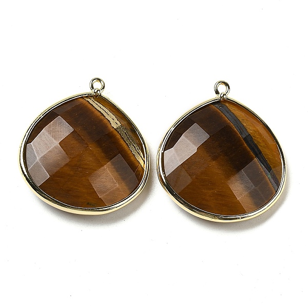 PandaHall Natural Tiger Eye Pendants, with Golden Brass Edge, Faceted, Undyed, Teardrop, 28x25x6mm, Hole: 1.6mm Tiger Eye Teardrop
PandaHall Natural Tiger Eye Pendants, with Golden Brass Edge, Faceted, Undyed, Teardrop, 28x25x6mm, Hole: 1.6mm Tiger Eye Teardrop