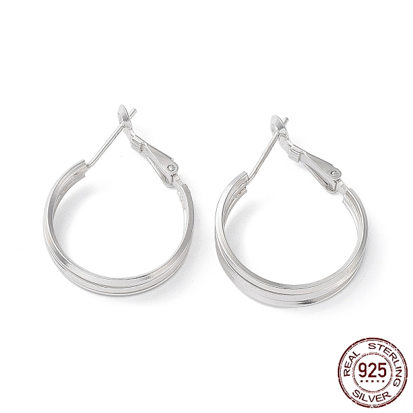 PandaHall Rhodium Plated 925 Sterling Silver Hoop Earrings, Round, with S925 Stamp, Real Platinum Plated, 26x4x21mm Sterling Silver Round
PandaHall Rhodium Plated 925 Sterling Silver Hoop Earrings, Round, with S925 Stamp, Real Platinum Plated, 26x4x21mm Sterling Silver Round