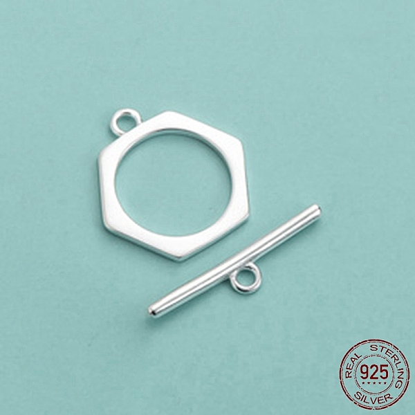 PandaHall Rack Plating 925 Sterling Silver Toggle Clasps, Hexagon, Silver, Hexagon: 13.2mm, Hole: 1.4mm, Bar: 16.8mm, Hole: 1.4mm Sterling...
PandaHall Rack Plating 925 Sterling Silver Toggle Clasps, Hexagon, Silver, Hexagon: 13.2mm, Hole: 1.4mm, Bar: 16.8mm, Hole: 1.4mm Sterling...