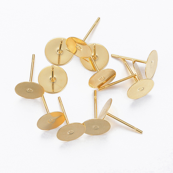 PandaHall 304 Stainless Steel Stud Earring Findings, Flat Round, Real 24K Gold Plated, 12x8x0.3mm, Pin: 0.8mm 304 Stainless Steel Flat Round
PandaHall 304 Stainless Steel Stud Earring Findings, Flat Round, Real 24K Gold Plated, 12x8x0.3mm, Pin: 0.8mm 304 Stainless Steel Flat Round