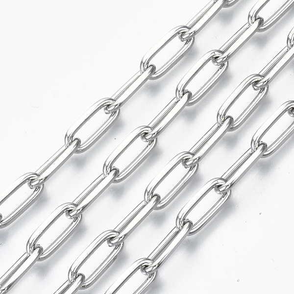PandaHall Unwelded Iron Paperclip Chains, Drawn Elongated Cable Chains, with Spool, Platinum, 13.7x5.6x1.5mm, about 32.8 Feet(10m)/roll Iron
PandaHall Unwelded Iron Paperclip Chains, Drawn Elongated Cable Chains, with Spool, Platinum, 13.7x5.6x1.5mm, about 32.8 Feet(10m)/roll Iron
