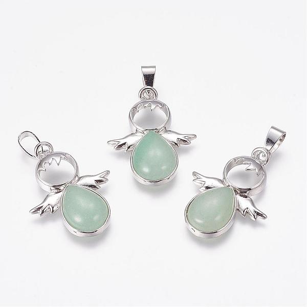 PandaHall Natural Green Aventurine Pendants, Angel, with Brass Finding, Platinum, 34x25.5x4.5~6.5mm, Hole: 4~5x7mm Green Aventurine Angel &...
PandaHall Natural Green Aventurine Pendants, Angel, with Brass Finding, Platinum, 34x25.5x4.5~6.5mm, Hole: 4~5x7mm Green Aventurine Angel &...